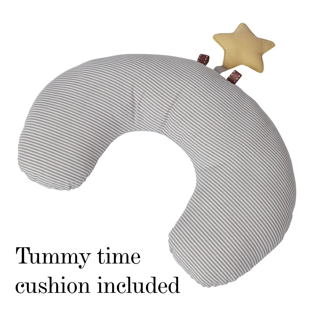 Organic Cotton Cozy Baby Playmat with Mirror, Tummy Pillow and 6 Toys