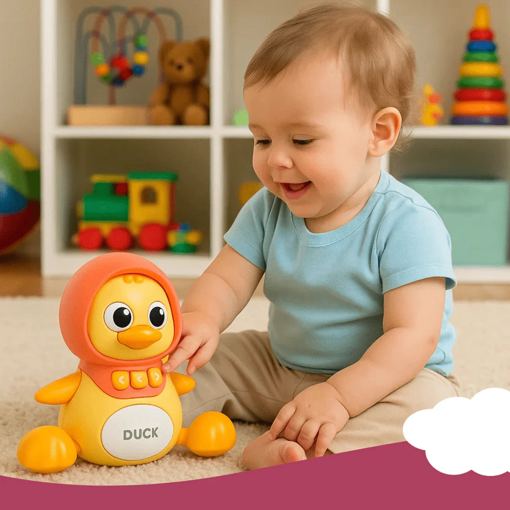 Crawling Duck Toy Music, LED Night Light, Sounds - Magnetic Ducklings