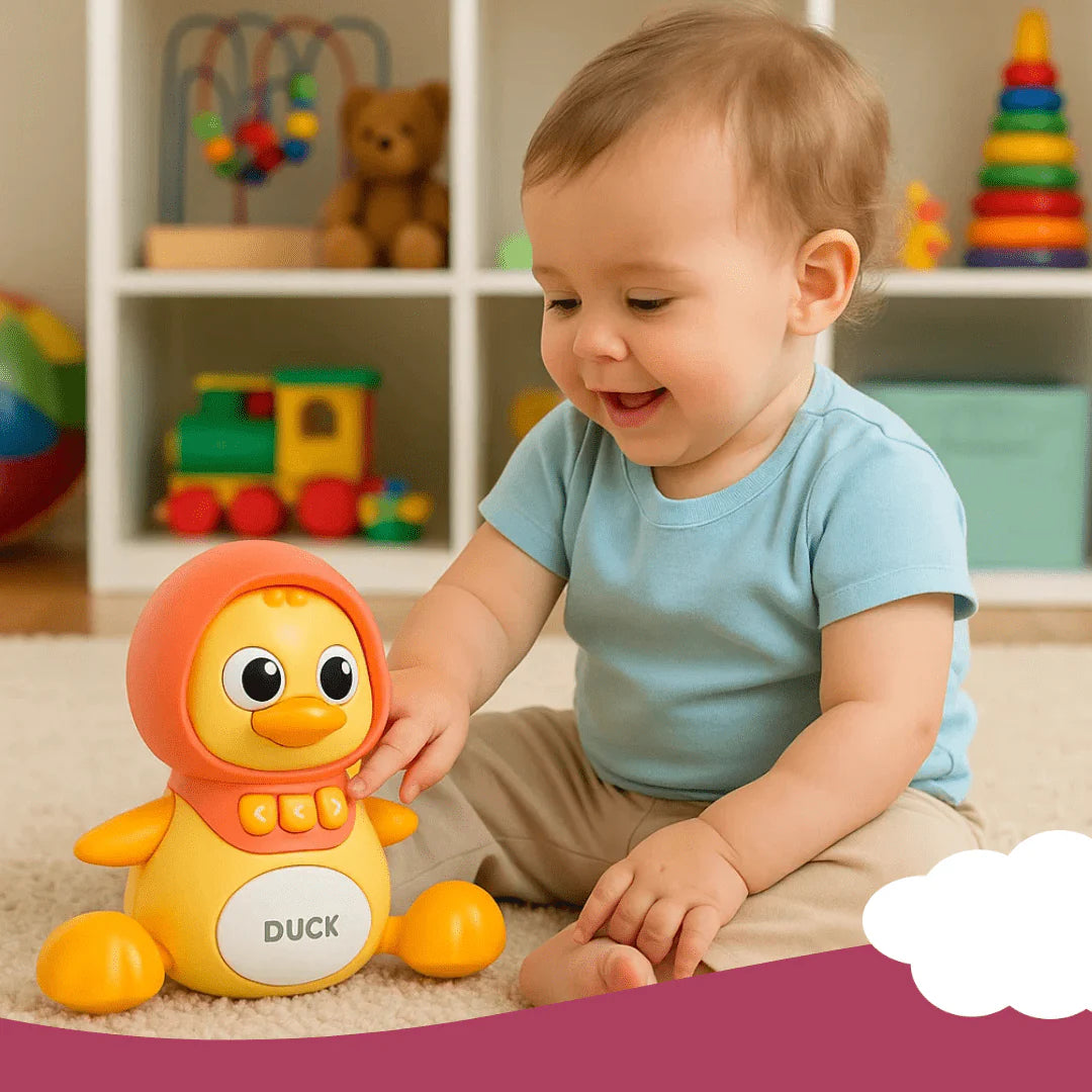 Crawling Duck Toy Music, LED Night Light, Sounds - Magnetic Ducklings