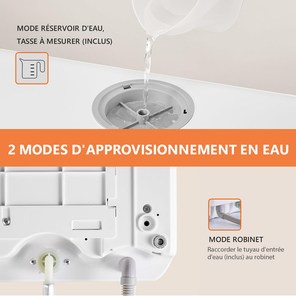Karlxtom Lave-vaisselle de table, Mini Lave-vaisselle avec Comman destactiles à LED, 45CM, 6 Programmes, Lavage des fruits, Soins Pour Bébés