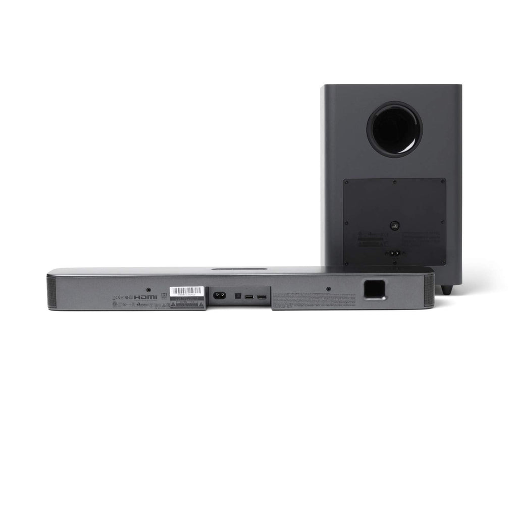 JBL Bar 2.1 Barre de Son Basses Profondes, système de Divertissement à Domicile avec capacités de Diffusion en continu et Caisson de Basses, Noir