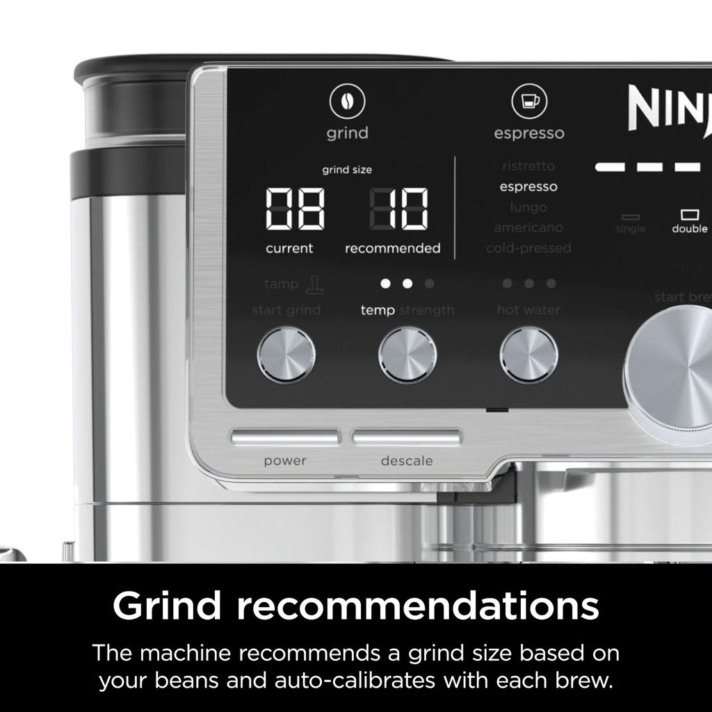 Ninja Luxe Café Pro Series, Espresso Machine, Drip Coffee, Cold Brew, Hot Water, Integrated Tamper, Built-in Grinder, Hands-Free Frother for Cappuccin
