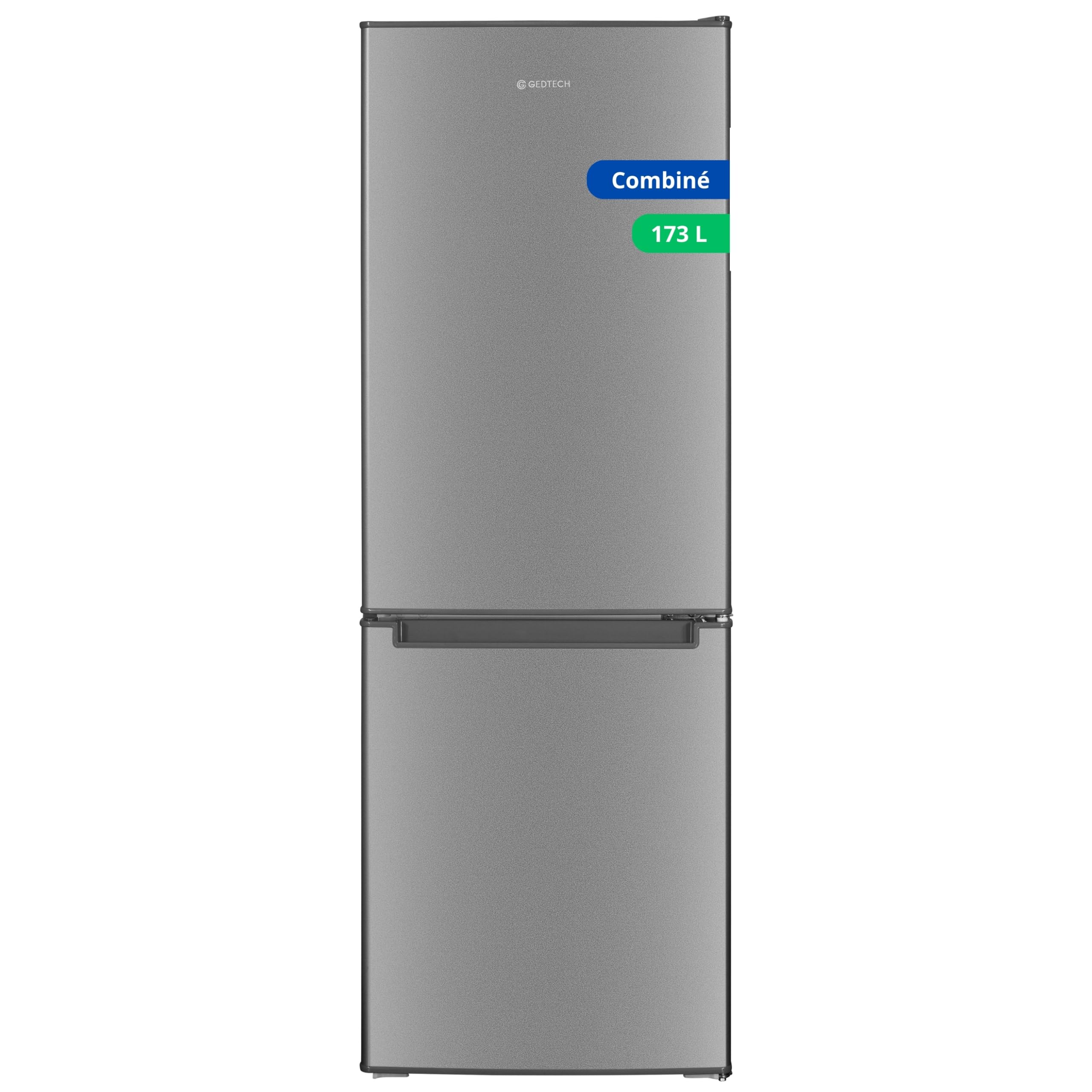 GEDTECH Réfrigérateur combiné congélateur bas 173L GCB173SL - Silver - Hauteur 143cm