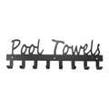 Porte-serviettes mural pour piscine, Noir, 6 crochets