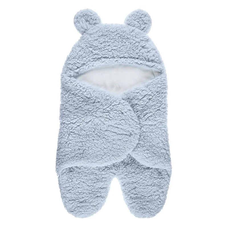 Plush Wrap Colored Blanket with Cotton Lining for Babies Ages 0–2