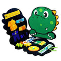 Dinosaur-Themed Sensory Busy Board with Gears, Zippers & Buttons